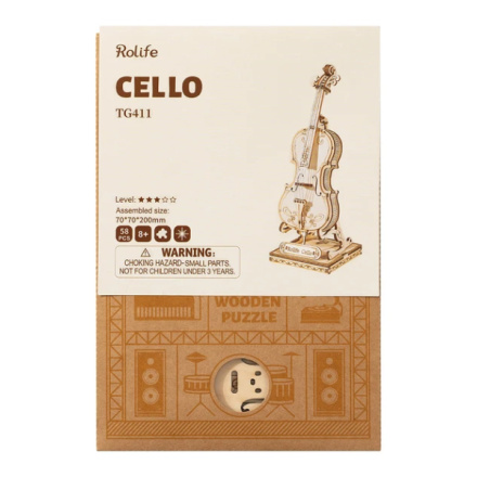 ROBOTIME Rolife 3D dřevěné puzzle Violoncello 58 dílků 145770