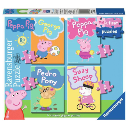 RAVENSBURGER Moje první puzzle Prasátko Peppa 4v1 (2,3,4,5 dílků) 145924