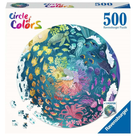 RAVENSBURGER Kulaté puzzle Kruh barev: Oceán 500 dílků 145948