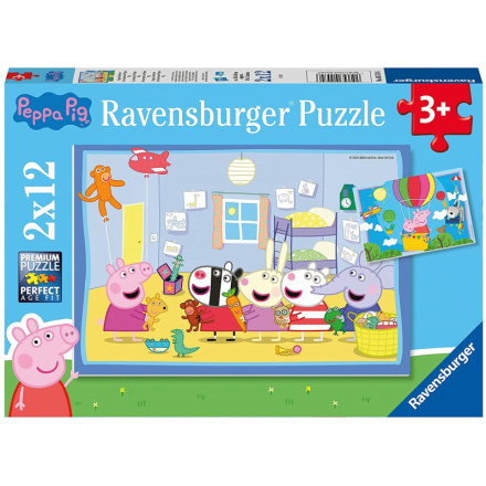 RAVENSBURGER Puzzle Prasátko Peppa: Pepino dobrodružství 2x12 dílků 145990