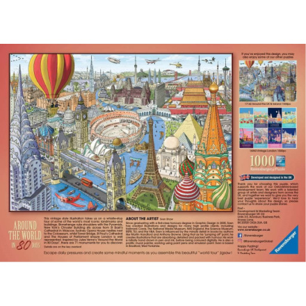 RAVENSBURGER Puzzle Cesta kolem světa za 80 dní 1000 dílků 146064