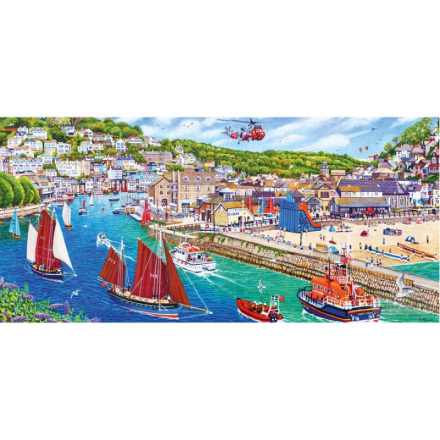 GIBSONS Panoramatické puzzle Přístav Looe, Cornwall 636 dílků 146863
