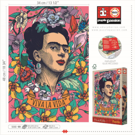 EDUCA Puzzle Frida Kahlo: Viva la vida 500 dílků 147093