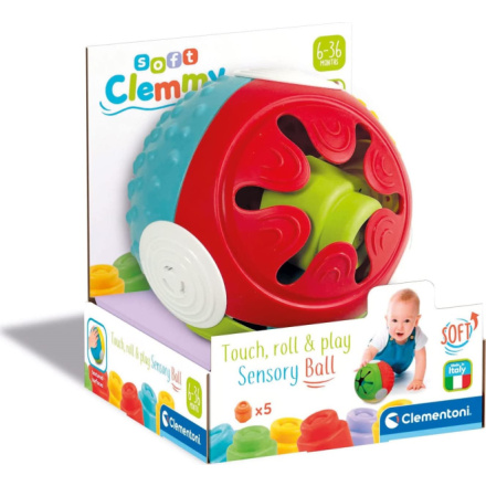 CLEMENTONI Soft Clemmy Vkládací senzorický míček s kostkami 147330