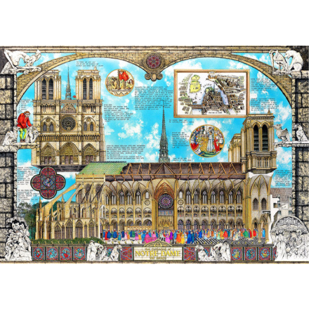 WOODEN CITY Dřevěné puzzle Katedrála Notre-Dame 2v1, 1010 dílků EKO 147650