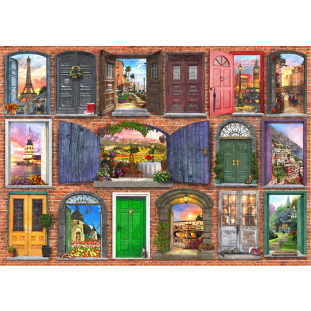 WOODEN CITY Dřevěné puzzle Otevřené a zavřené dveře 2v1, 1010 dílků EKO 147658