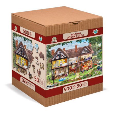 WOODEN CITY Dřevěné puzzle Dům na letní sezónu 2v1, 505 dílků EKO 147697