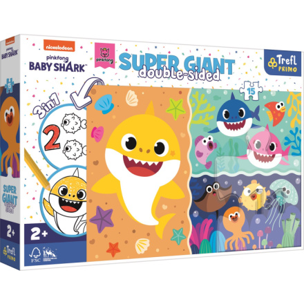 TREFL Oboustranné puzzle Baby Shark SUPER GIANT 15 dílků 147873