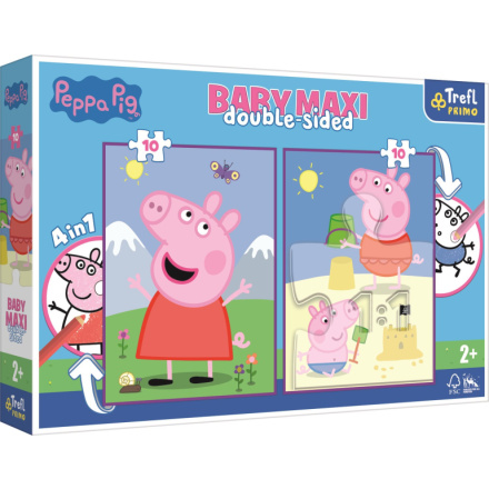 TREFL Oboustranné puzzle Prasátko Peppa: Dobrý den BABY MAXI 2x10 dílků 147882