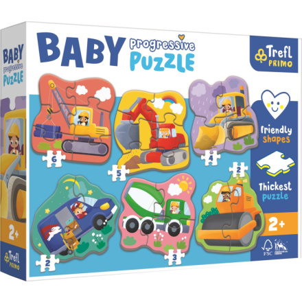 TREFL Baby puzzle Na staveništi 6v1 (2-6 dílků) 148007