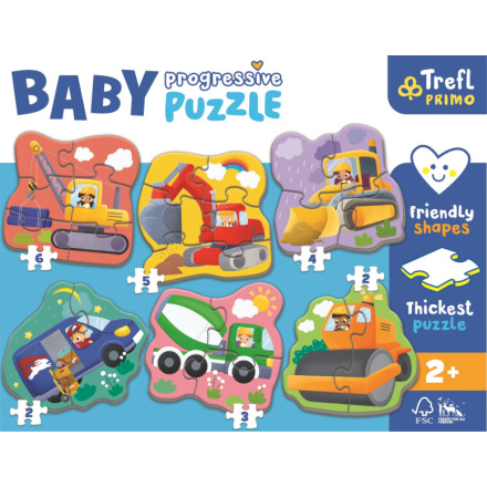 TREFL Baby puzzle Na staveništi 6v1 (2-6 dílků) 148007