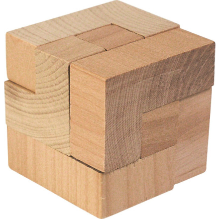 GOKI Dřevěný hlavolam 3D Tetris v bavlněném pytlíku 148271