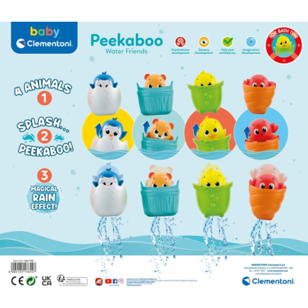 CLEMENTONI BABY Peekaboo Vodní kamarádi: Vykukující kachnička 149098