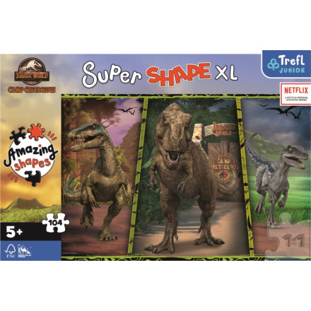 TREFL Puzzle Super Shape XL Jurský svět: Křídový kemp 104 dílků 149422