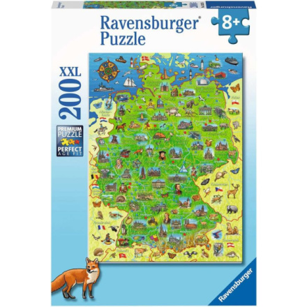 RAVENSBURGER Puzzle Barevná mapa Německa XXL 200 dílků 149434