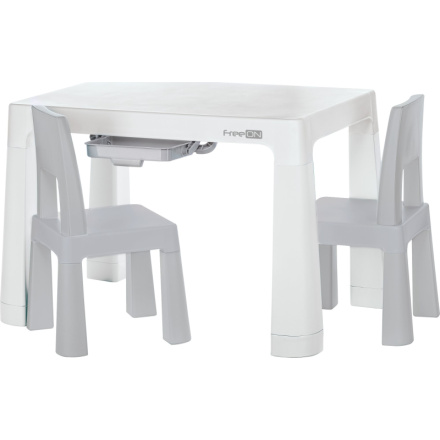 FREEON Plastový stolek s židlemi Neo, bílá,šedá 149506