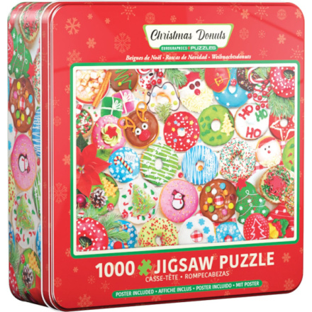 EUROGRAPHICS Puzzle v plechové krabičce Vánoční koblihy 1000 dílků 149726