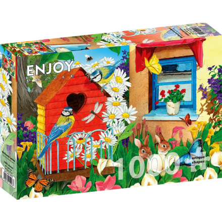 ENJOY Puzzle Zahrada s ptačími budkami 1000 dílků 149973