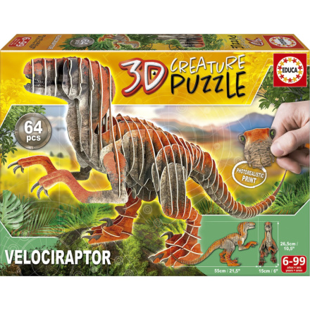 EDUCA 3D puzzle Velociraptor 64 dílků 150078