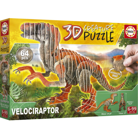 EDUCA 3D puzzle Velociraptor 64 dílků 150078