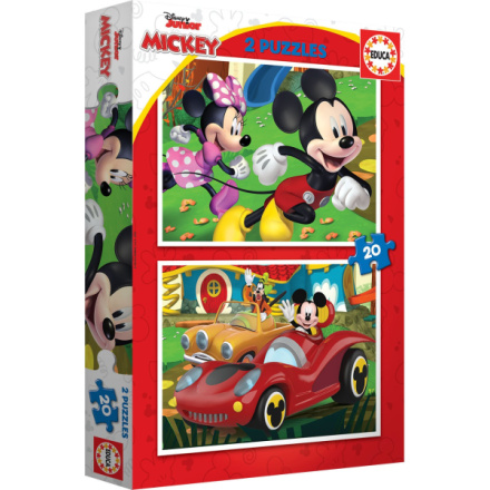 EDUCA Puzzle Mickey Mouse: Zábavní park 2x20 dílků 150082