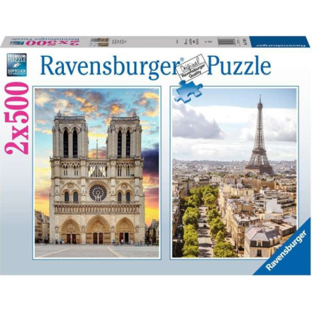 RAVENSBURGER Puzzle Návštěva Paříže 2x500 dílků 150124