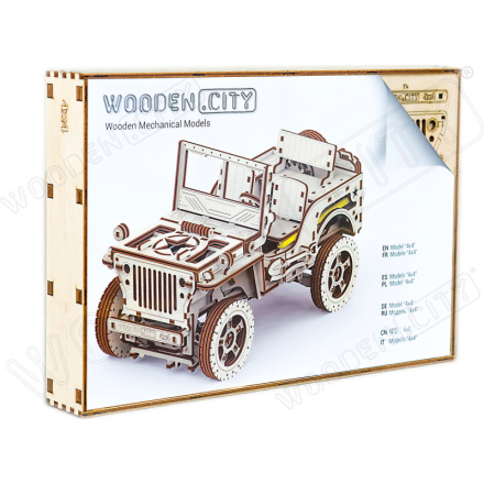 WOODEN CITY 3D puzzle Terénní vůz - džíp 4x4, 570 dílků 150405