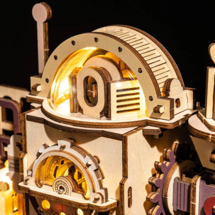 ROBOTIME Rokr 3D dřevěné puzzle Kuličková dráha: Továrna na čokoládu s LED světly 420 dílků 150768