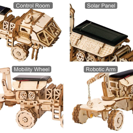 ROBOTIME Rokr 3D dřevěné puzzle Planetární vozítko Navitas Rover na solární pohon 252 dílků 150998