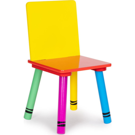 ECOTOYS Dětský dřevěný stůl se dvěma židličkami barevný 151681