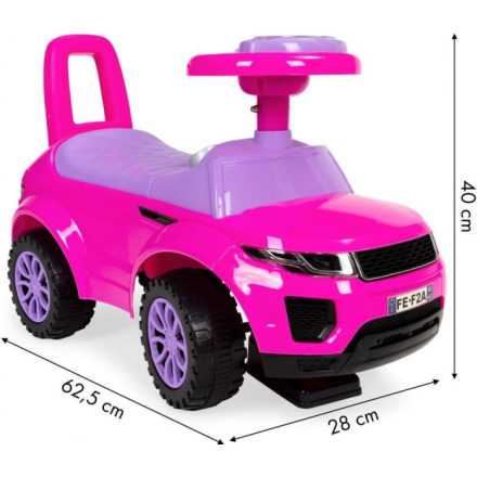 ECOTOYS Odrážedlo Auto s melodiemi růžové 152711