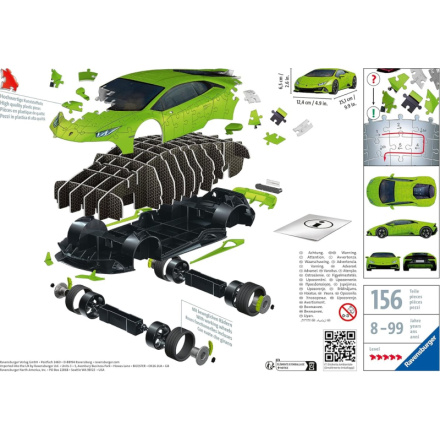RAVENSBURGER 3D puzzle Lamborghini Huracán Evo zelené 156 dílků 155209