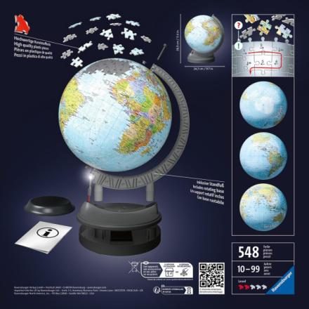 RAVENSBURGER 3D Puzzleball Svítící Globus (Zeměkoule) 548 dílků 155218
