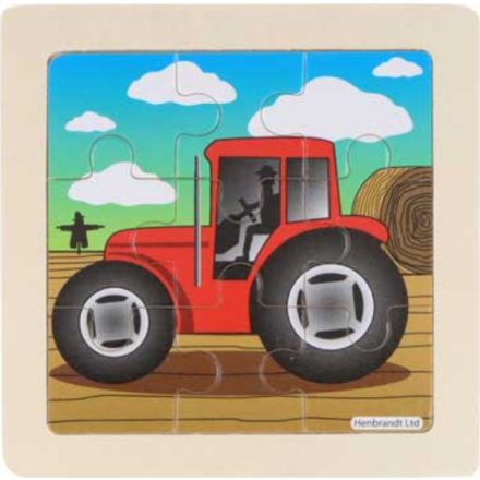 Dřevěné puzzle Farma: Traktor 9 dílků 155313