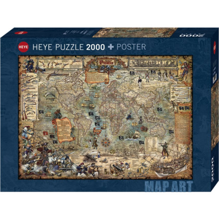 HEYE Puzzle Map Art: Svět pirátů 2000 dílků 155648