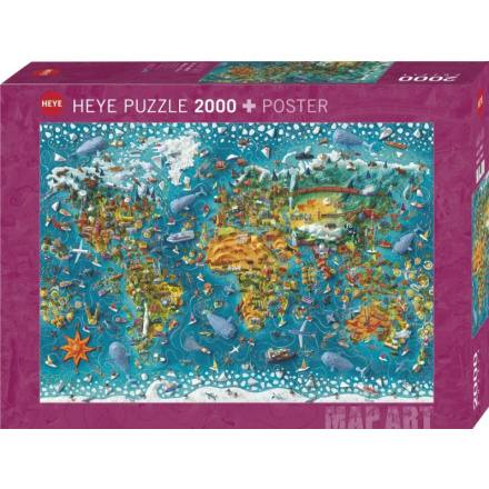 HEYE Puzzle Map Art: Miniaturní svět 2000 dílků 155650