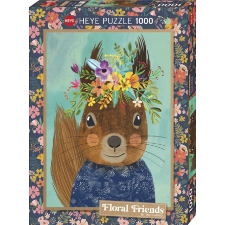 HEYE Puzzle Floral Friends: Roztomilá veverka 1000 dílků 155679