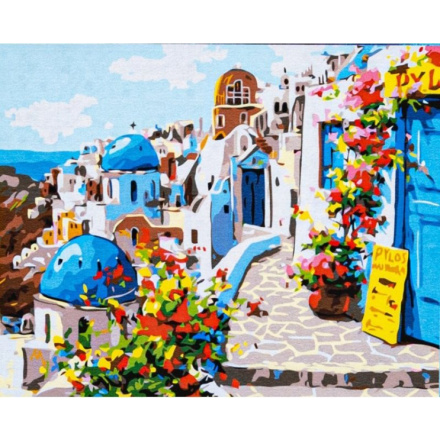 ASTRA Malování podle čísel: Kouzelné Santorini, plátno na rámu 50x40 cm 155730