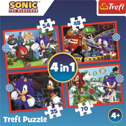 TREFL Puzzle Sonic: Dobrodružná jízda 4v1 (35,48,54,70 dílků) 155979