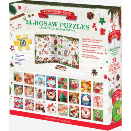 EUROGRAPHICS Puzzle Adventní kalendář: Vánoční dobroty 24x50 dílků 156089