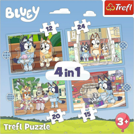 TREFL Puzzle Bluey a její svět 4v1 (12,15,20,24 dílků) 156459