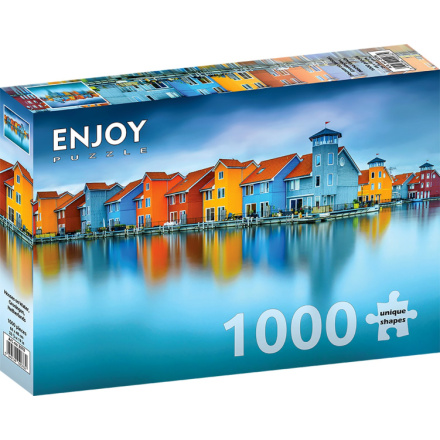 ENJOY Puzzle Domky u vody, Groningen, Nizozemsko 1000 dílků 156473