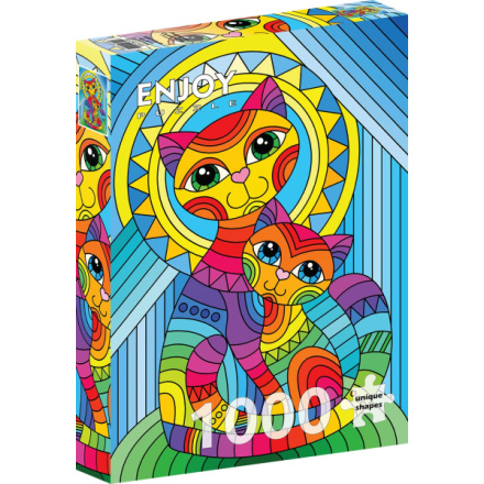 ENJOY Puzzle Ornamentální kočka s kotětem 1000 dílků 156533