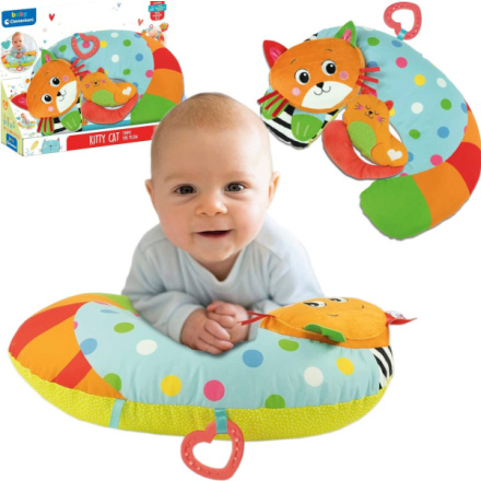 CLEMENTONI BABY Plyšový polštářek pod bříško Kitty Cat 156988