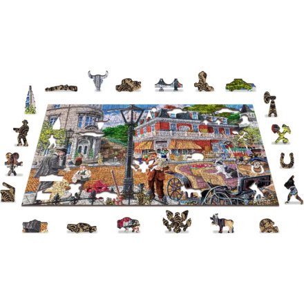 WOODEN CITY Dřevěné puzzle Hlavní ulice 2v1, 505 dílků EKO 157248