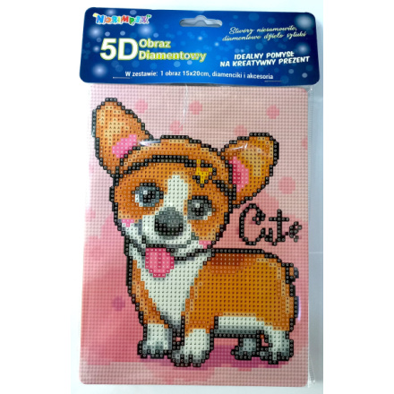 Norimpex Diamantové malování Welsh corgi 15x20cm se stojánkem 157571