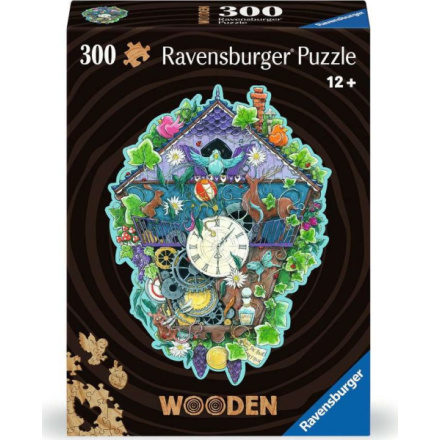 RAVENSBURGER Dřevěné obrysové puzzle Kukačkové hodiny 300 dílků 157942