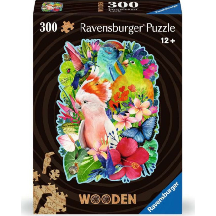 RAVENSBURGER Dřevěné obrysové puzzle Nádherní ptáci 300 dílků 157943