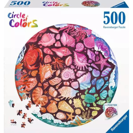 RAVENSBURGER Kulaté puzzle Kruh barev: Mušle 500 dílků 157959