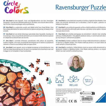 RAVENSBURGER Kulaté puzzle Kruh barev: Mušle 500 dílků 157959